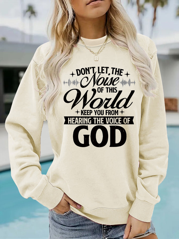 Damen Sweatshirt mit inspirierendem Aufdruck und bequemer Passform Drune