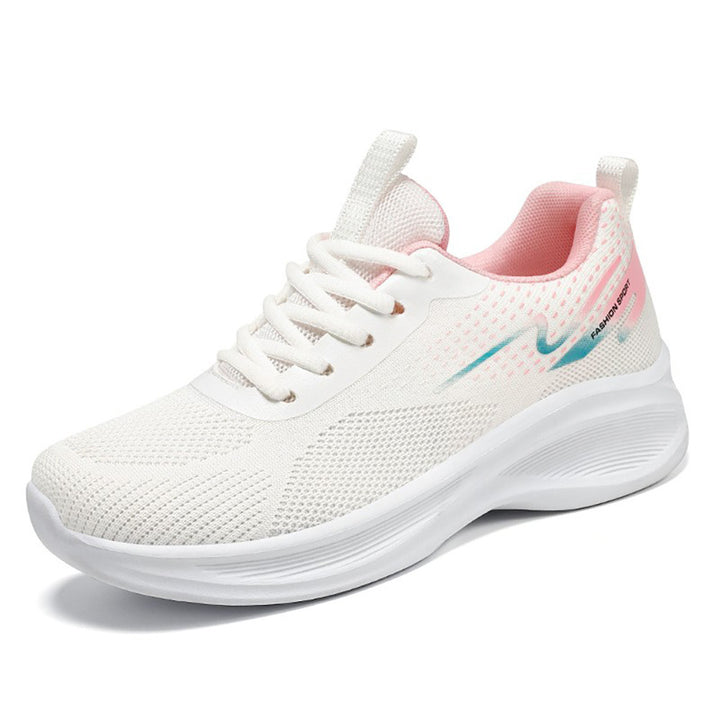 Damen nan leichte atmungsaktive Strick-Laufsneaker mit Memory-Schaum-Fußbett und dämpfender EVA-Plateausohle Drune