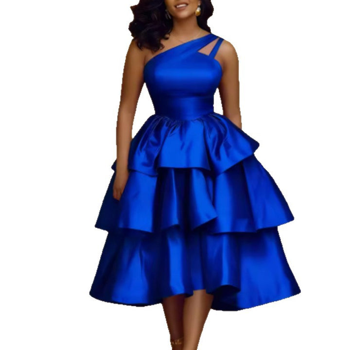 Damen festliches Wickelkleid mit voluminösem Rüschendesign Drune