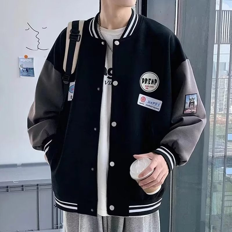 Herren Collegejacke mit praktischen Taschen und Stickereien Drune