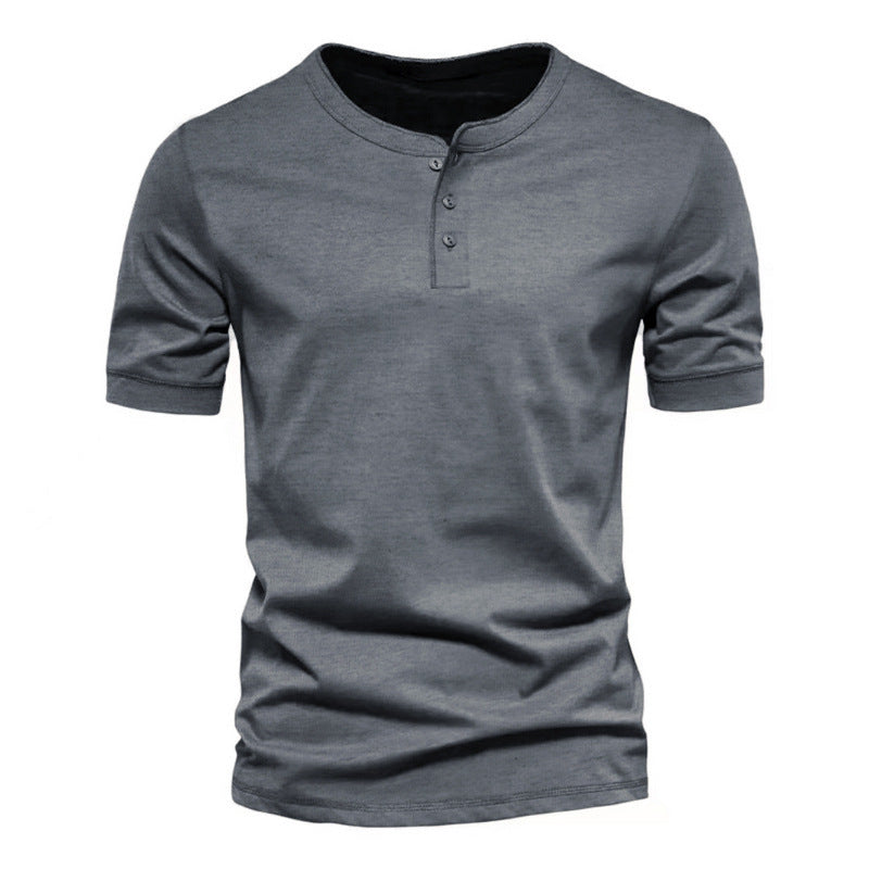 Herren kurzärmeliges Henley-Shirt mit Knopfleiste Drune