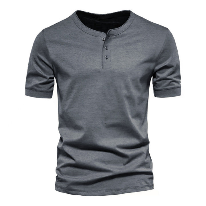 Herren kurzärmeliges Henley-Shirt mit Knopfleiste Drune