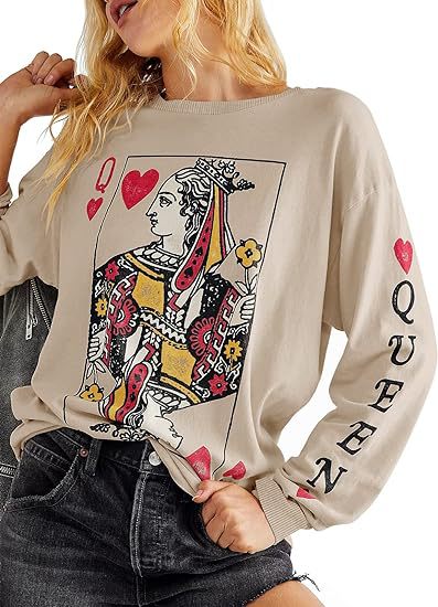 Damen Langarmshirt mit königlichem Motiv Drune