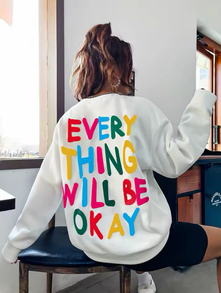 Damen Sweatshirt mit buntem Schriftzug Drune