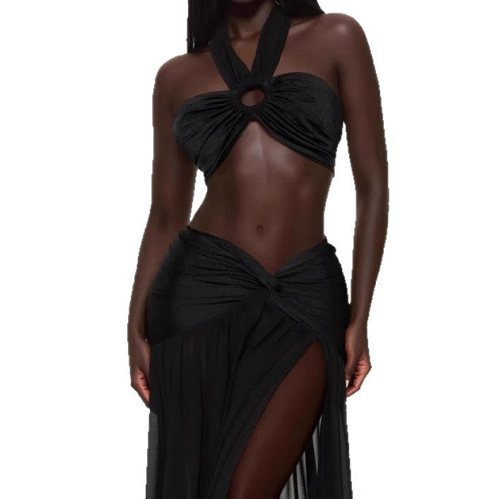 Damen Bandeau-Bikini-Set mit einzigartigem Knoten-Design Drune