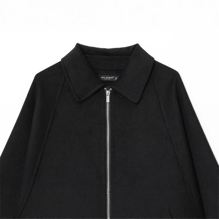 Damen modische Jacke mit asymmetrischem Schnitt und lässigem Reißverschluss Drune