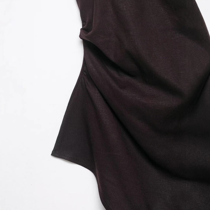 Damen asymmetrisches Top mit eleganter Drapierung Drune
