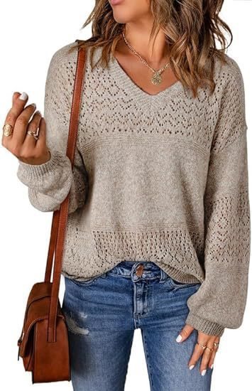 Damen luftiger Strickpullover Drune
