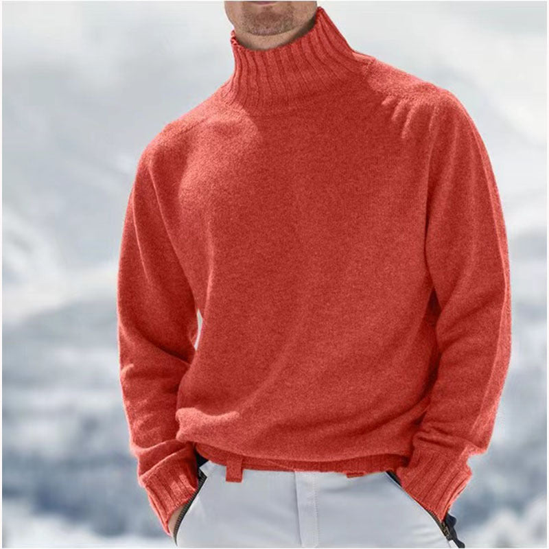 Herren Rollkragenpullover aus hochwertiger Wolle mit strukturierten Details Drune