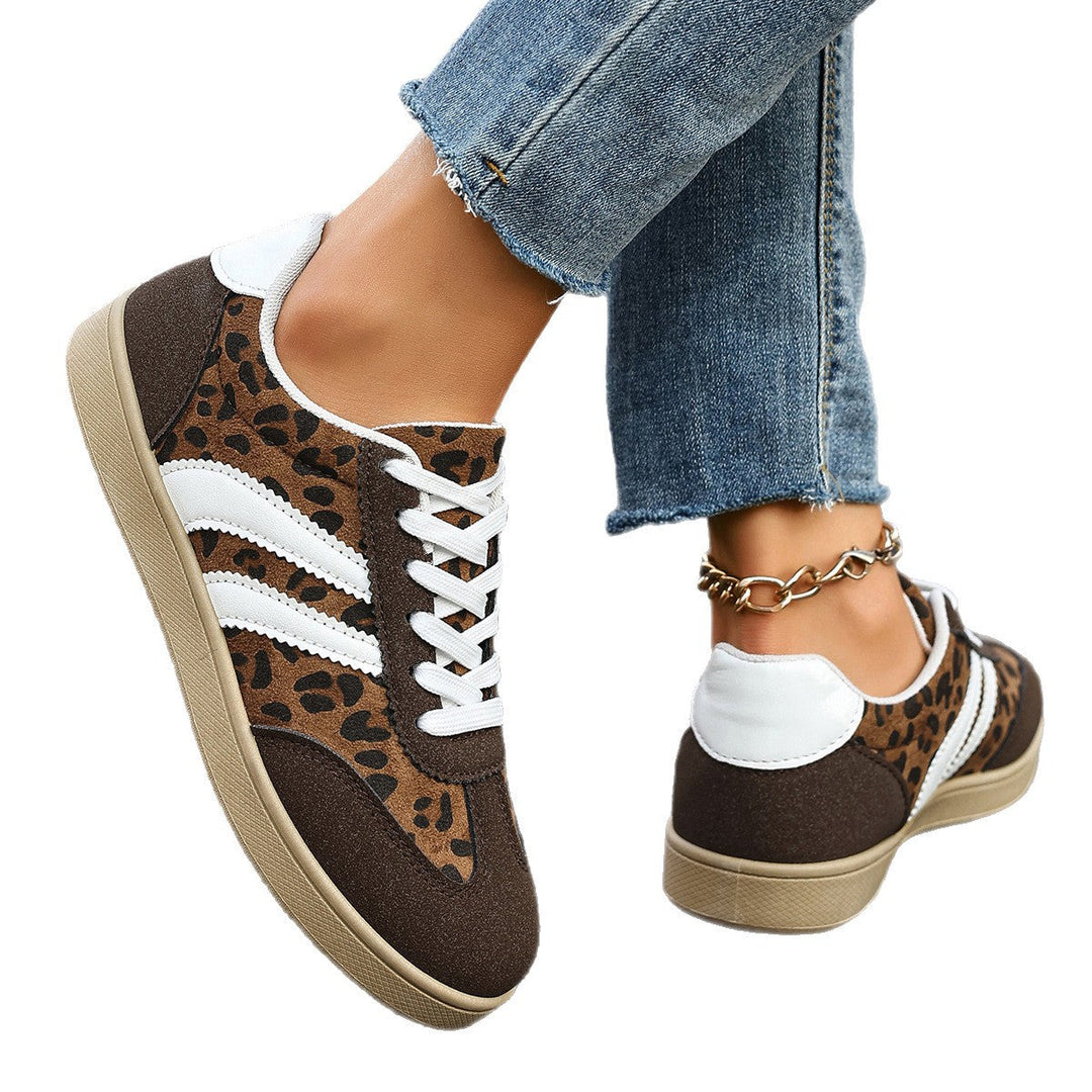 Damen Sneakers im Leopardenmuster mit bequemer Sohle Drune