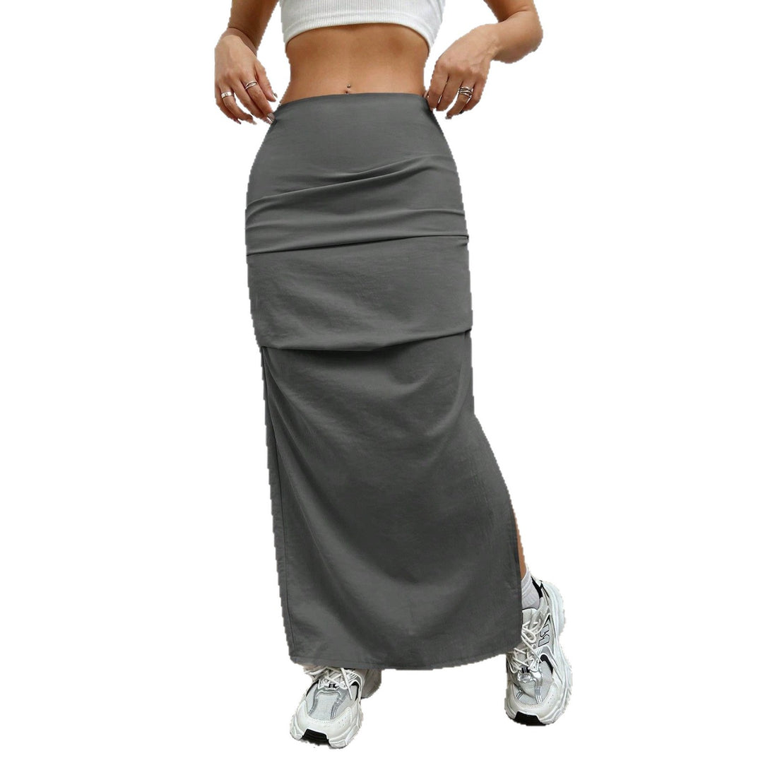 Damen Longskirt mit seitlichem Schlitz und elastischem Bund Drune
