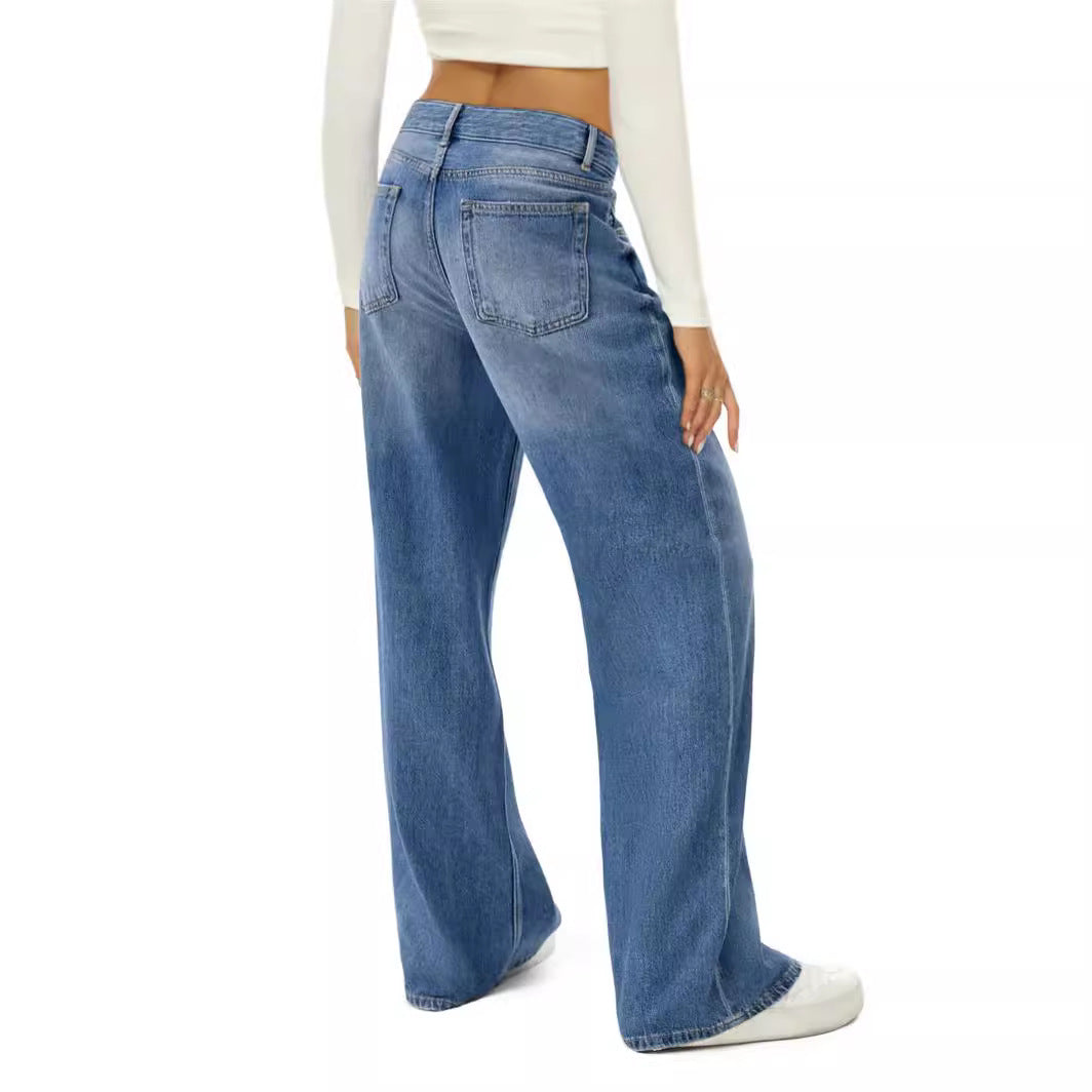 Damen lässige weite Jeans im urbanen Stil Drune