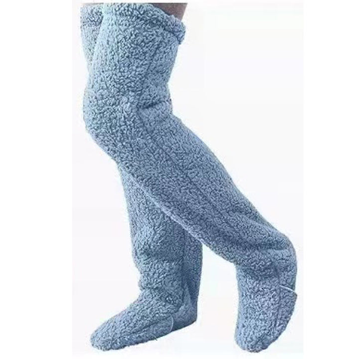 Damen Kuschelige Overknee-Socken aus weichem Fleece Drune