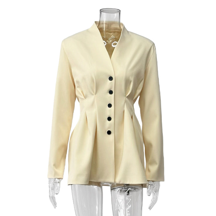 Damen Modischer Blazer mit tailliertem Schnitt und eleganten Knopfdetails Drune