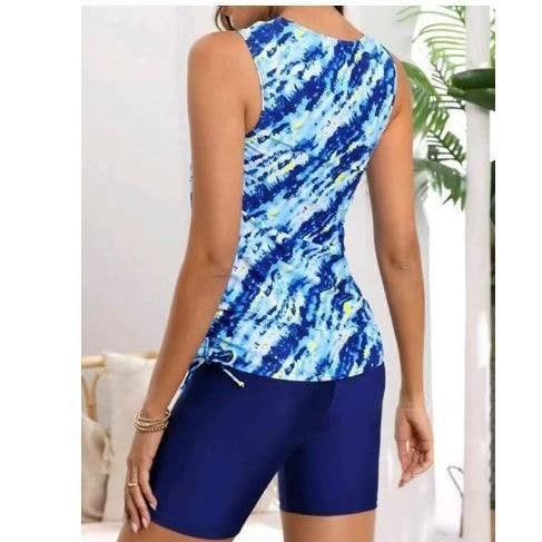 Damen Sportliches Tankini-Set mit verstellbaren Shorts Drune