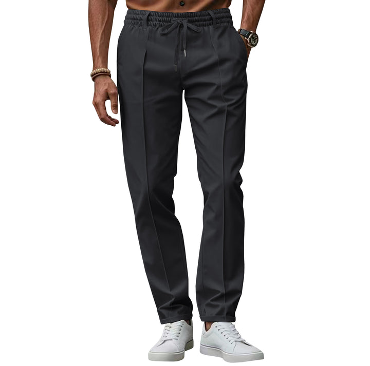 Herren nan lässige Chino-Jogginghose mit elastischem Bund und Bügelfalte Drune