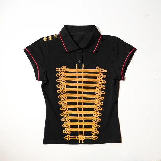 Damen Poloshirt und Shorts Set im Militärstil Drune