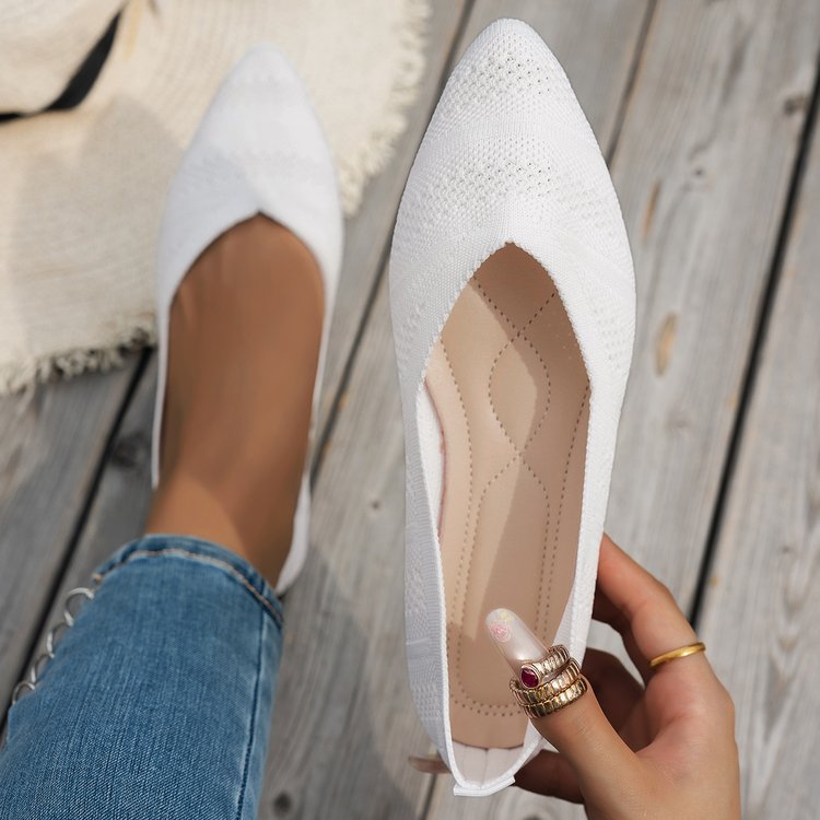 Damen Spitzer Ballerinas aus atmungsaktivem Strickmaterial mit flexibler Sohle Drune