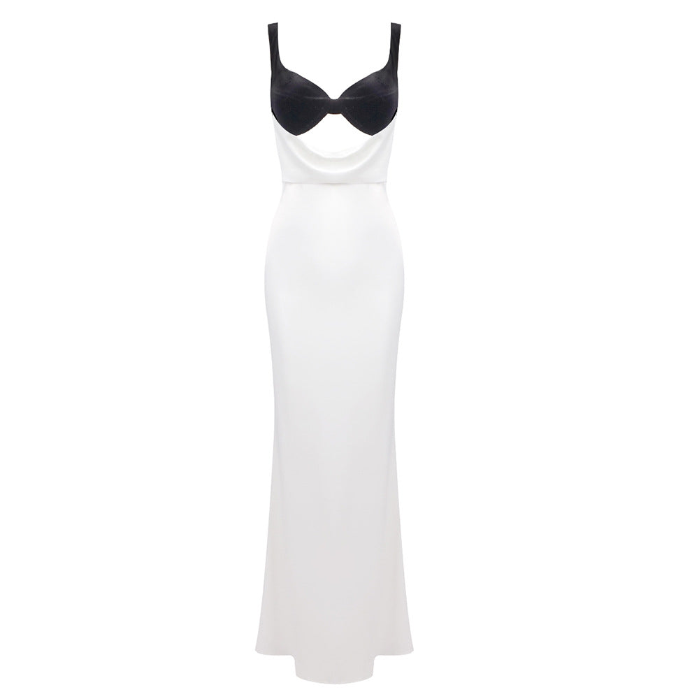 Damen Elegantes langes Kleid mit raffiniertem Bustier-Design und fließendem Rock Drune