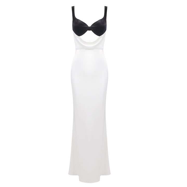 Damen Elegantes langes Kleid mit raffiniertem Bustier-Design und fließendem Rock Drune