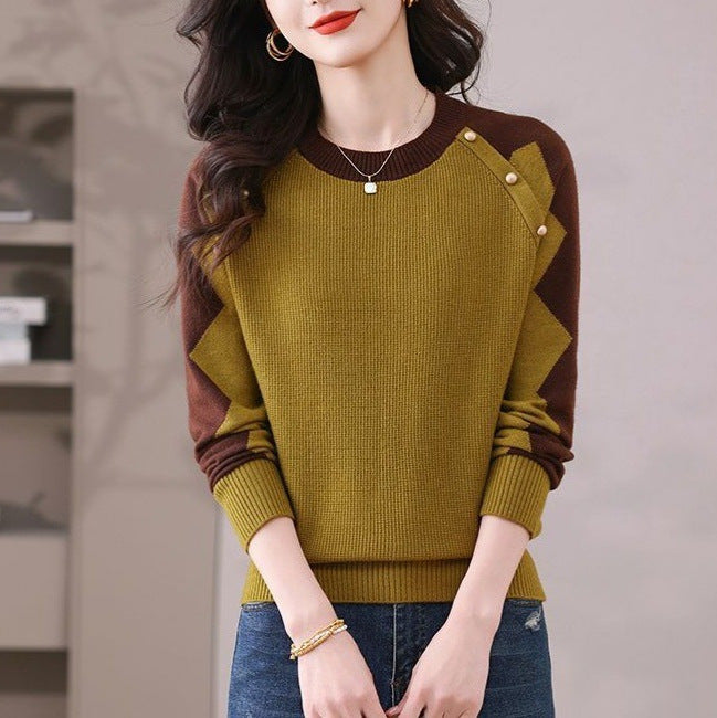 Damen lässiger Pullover mit auffälligen Applikationen Drune
