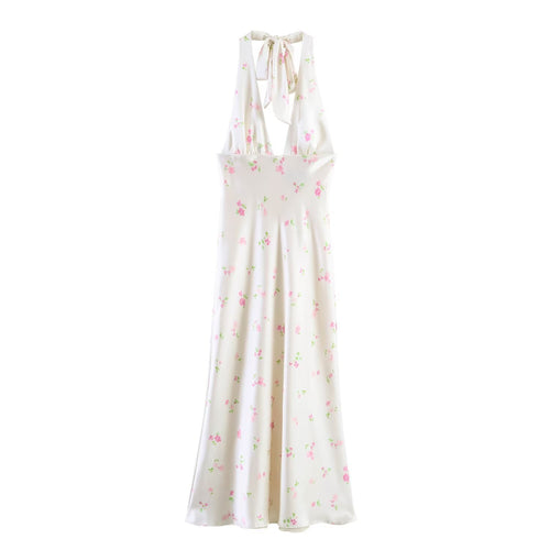 Damen Maxikleid mit feinen Rüschen und floralem Design Drune