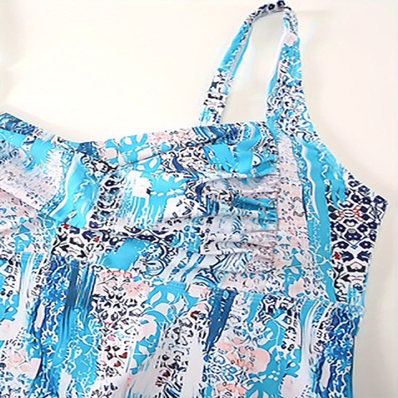Damen Tankini-Oberteil mit modischem Schnitt und unterstützenden Raffungselementen Drune