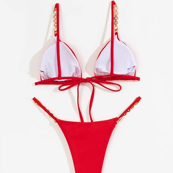 Damen Triangel-Bikini mit luxuriösen Kettenakzenten Drune