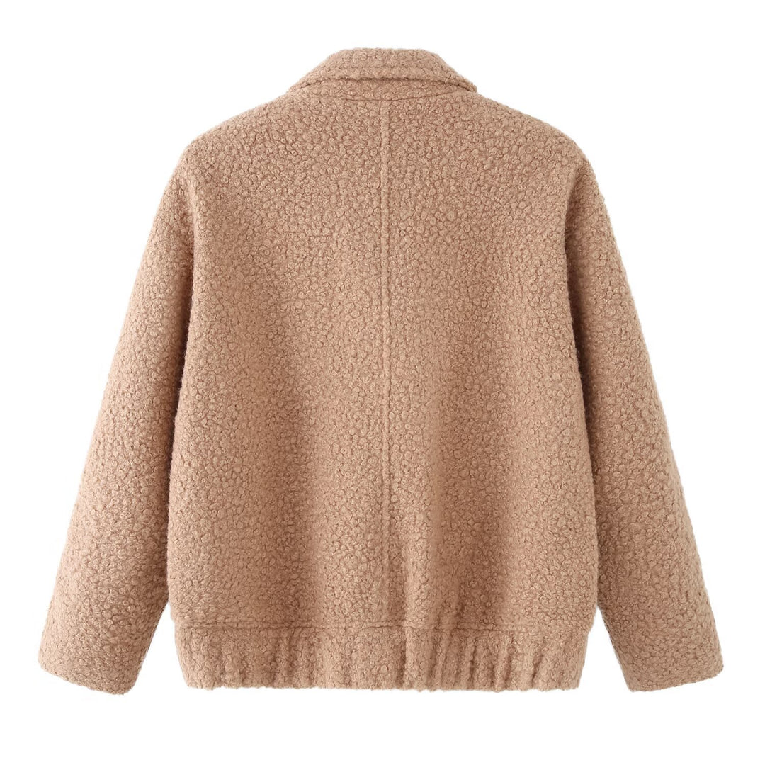 Damen kuschelige Teddyjacke im modernen Schnitt Drune