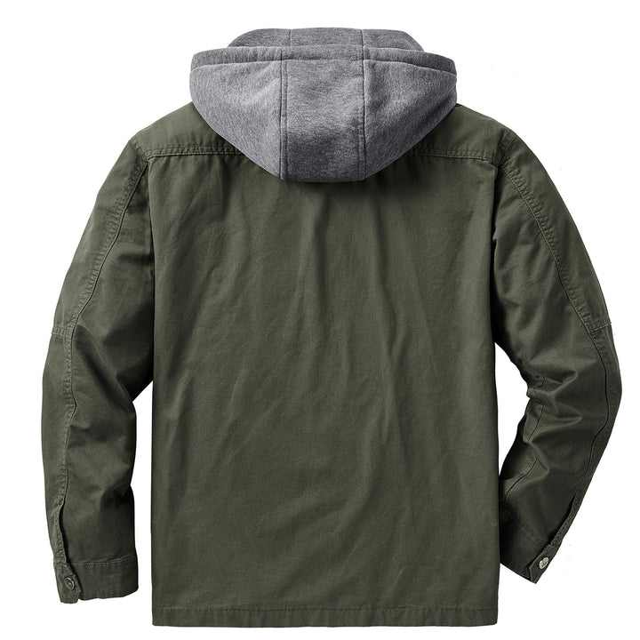 Herren vielseitige Übergangsjacke mit integrierter Kapuze und praktischen Taschen Drune