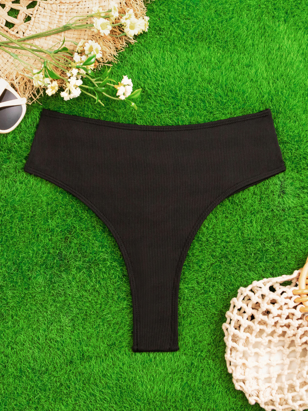 Damen Hochtaillierte Badeshorts mit Raffung Drune