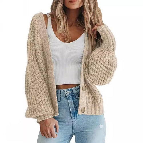 Damen Grobstrick-Cardigan mit Knopfdetails und weitem Schnitt Drune