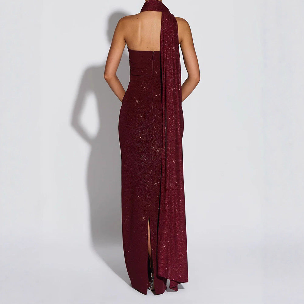 Damen Glamouröses Abendkleid mit schimmernden Details Drune