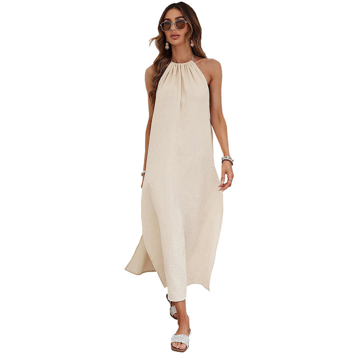 Damen Maxikleid mit raffiniertem Rüschendetail und elegantem Halter-Ausschnitt Drune