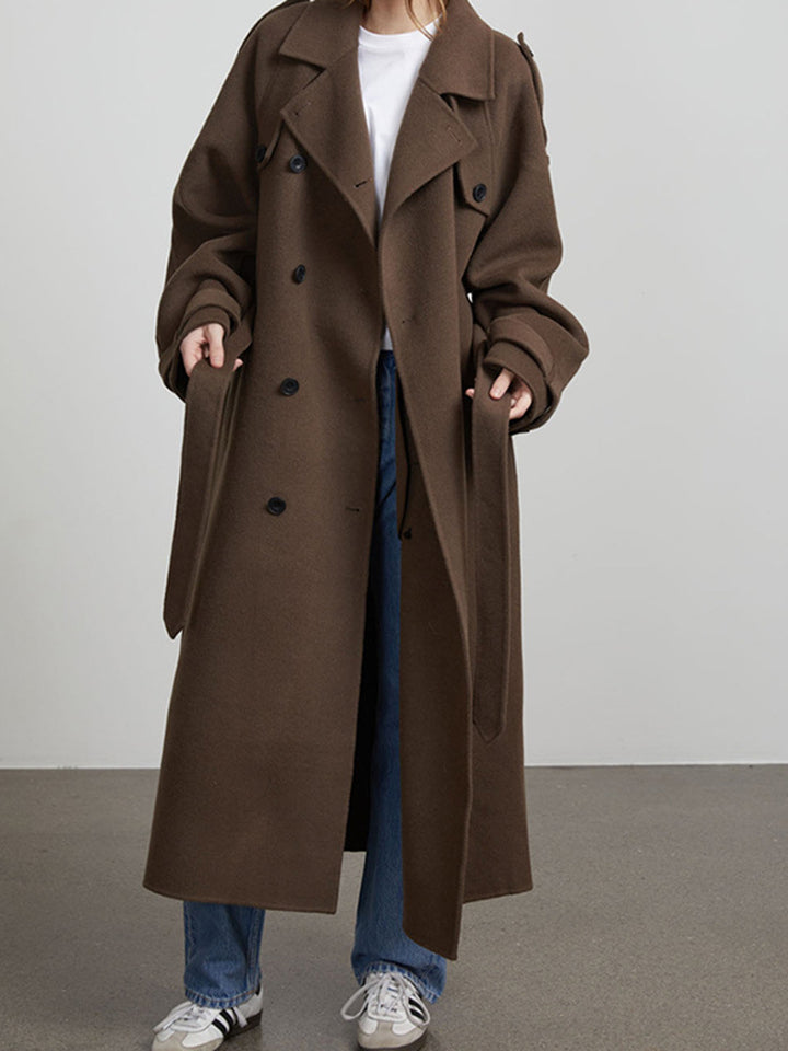 Damen Oversized Trenchcoat aus weichem Wollmix Drune