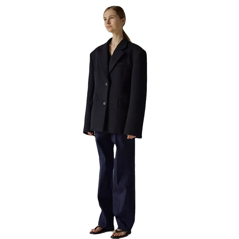 Damen eleganter Oversize-Blazer mit raffinierter Innenjacke Drune