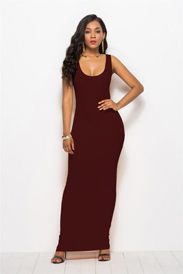 Damen Bodycon Maxikleid mit tiefem Ausschnitt und figurbetontem Schnitt Drune