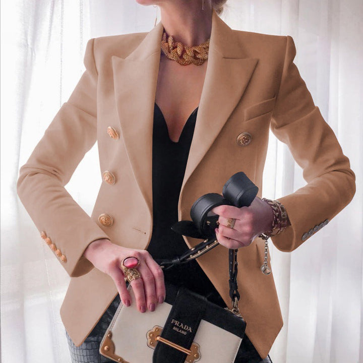 Damen eleganter Blazer mit doppelter Knopfleiste und modischen Details Drune