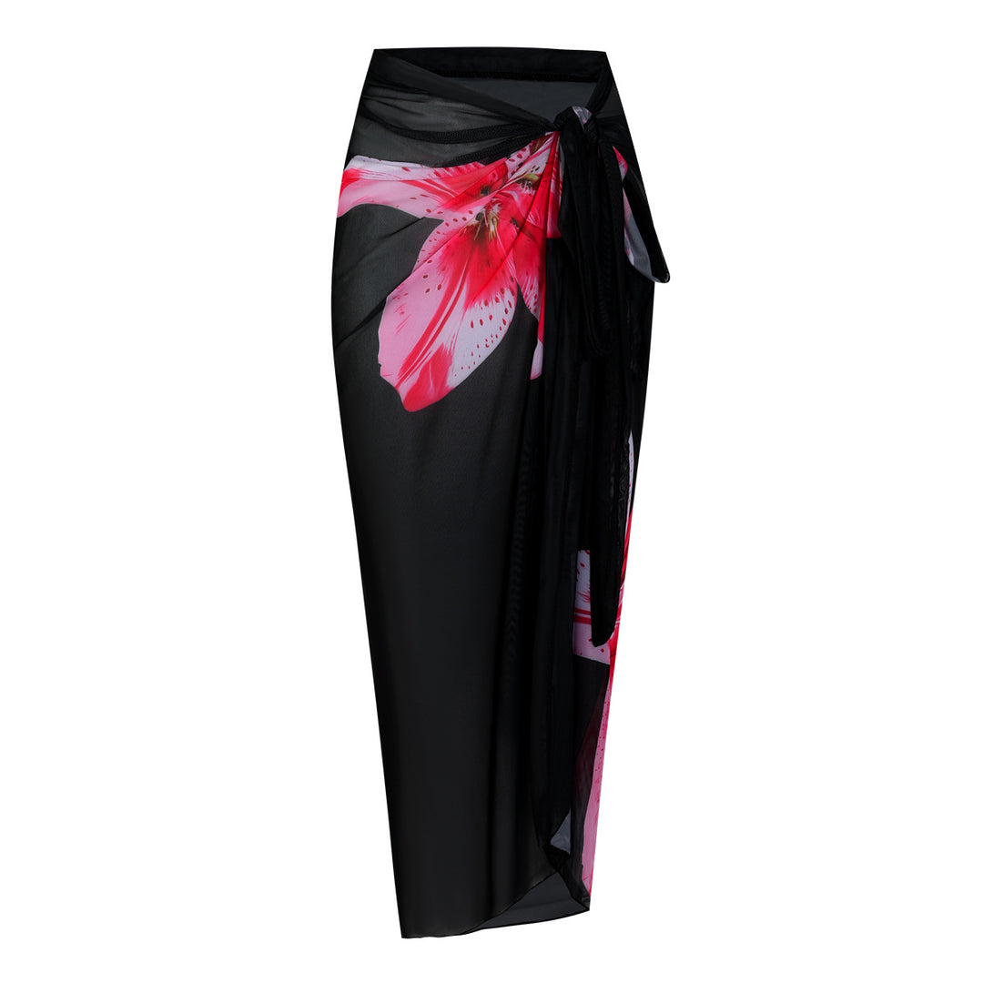 Damen Strandumhang mit buntem Muster und eleganten Schnürdetails Drune
