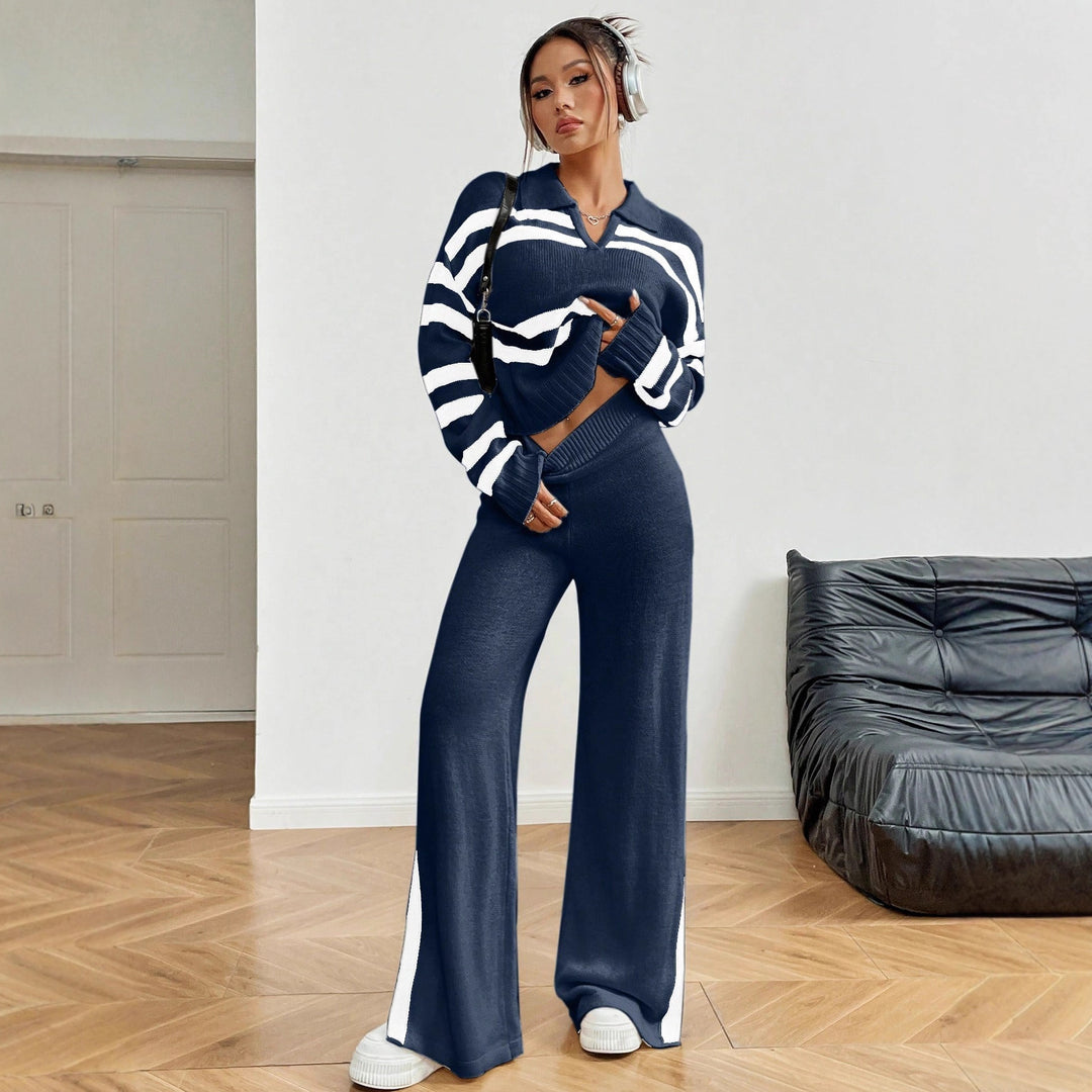Damen Elegante und bequeme Strick-Casual-Set Drune