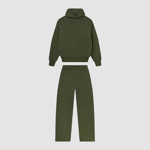 Unisex nan gemütliches Loungewear-Set mit hohem Rollkragen, relaxed-fit Sweatshirt und gerader Sweatpants Drune