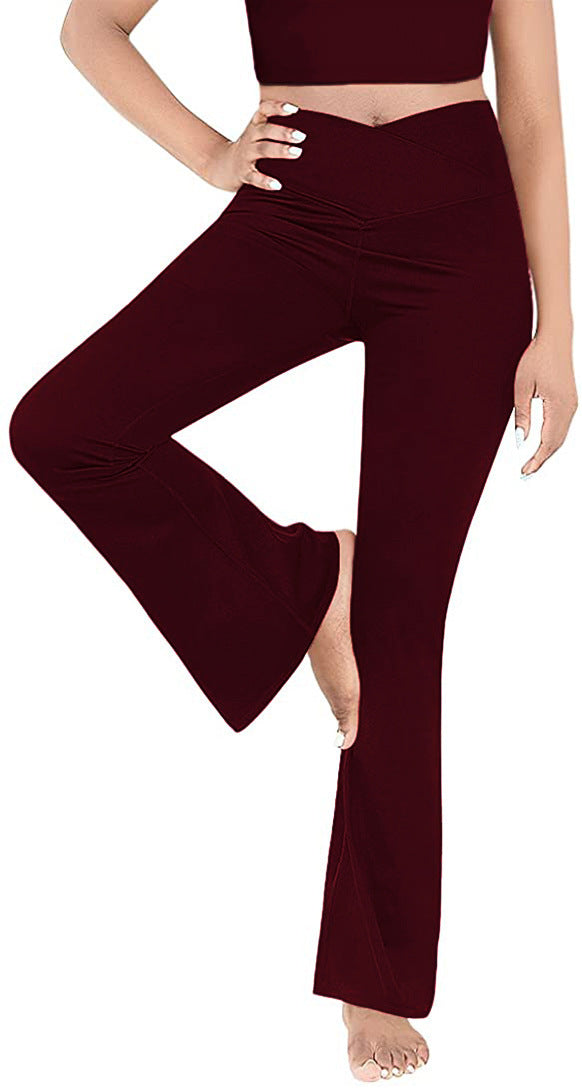 Damen lässige Bootcut-Leggings mit hohem Bund und atmungsaktivem Material Drune