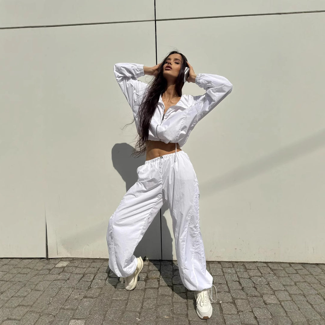 Damen Sportliche cropped Jacke mit elastischen Ärmeln Drune