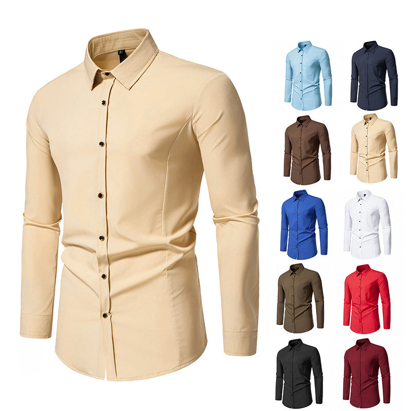Herren modisches Langarmhemd mit elegantem Schnitt Drune