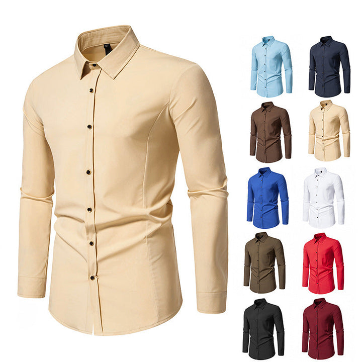 Herren modisches Langarmhemd mit elegantem Schnitt Drune