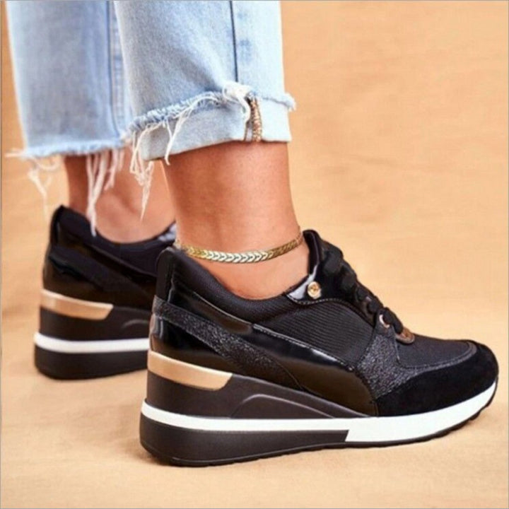 Damen Modische Sneaker mit edlem Metallic-Detail und sportlicher Sohle Drune