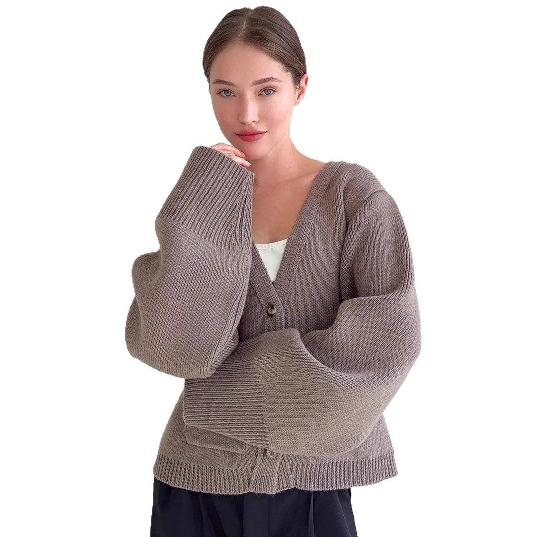 Damen Strickjacke mit weiten Ärmeln und praktischen Taschen Drune