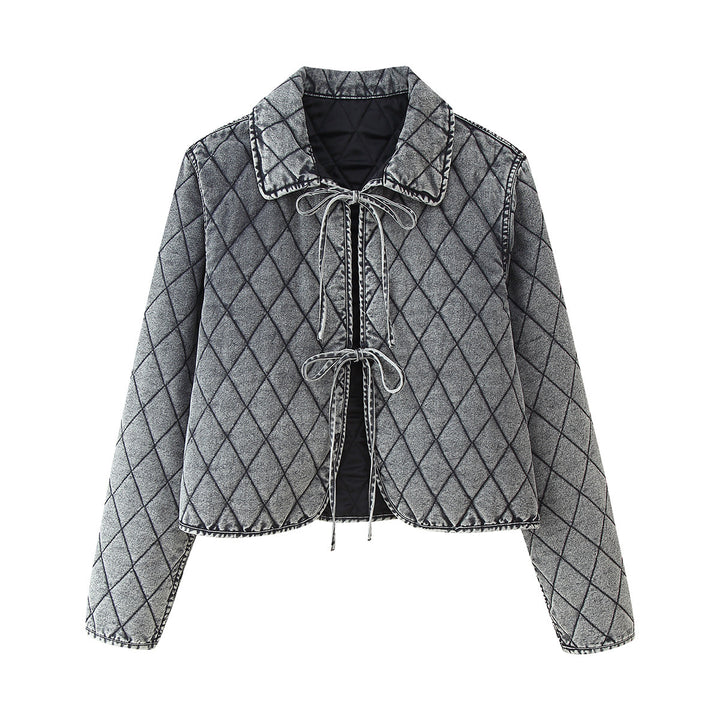 Damen gesteppte Übergangsjacke mit verstellbarem Taillenzug Drune