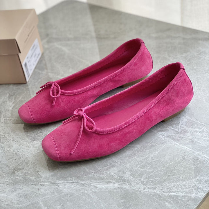Damen Flache Ballerinas mit zierlichem Schleifenakzent Drune
