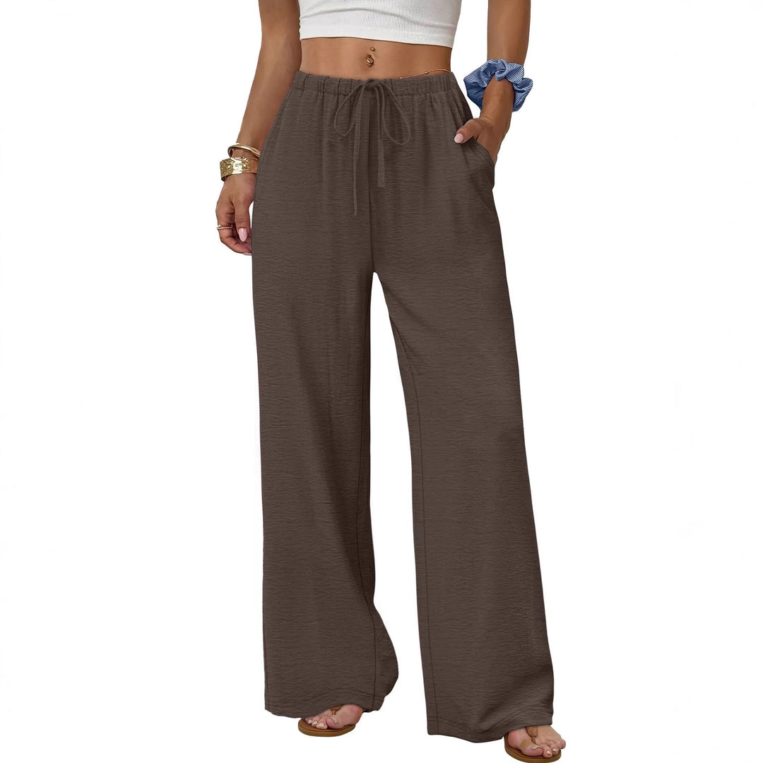 Damen Weite entspannte Sommerhose mit elastischem Bund und Taschen Drune